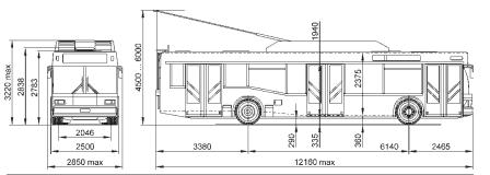 Троллейбус МАЗ 103Т. Чертеж