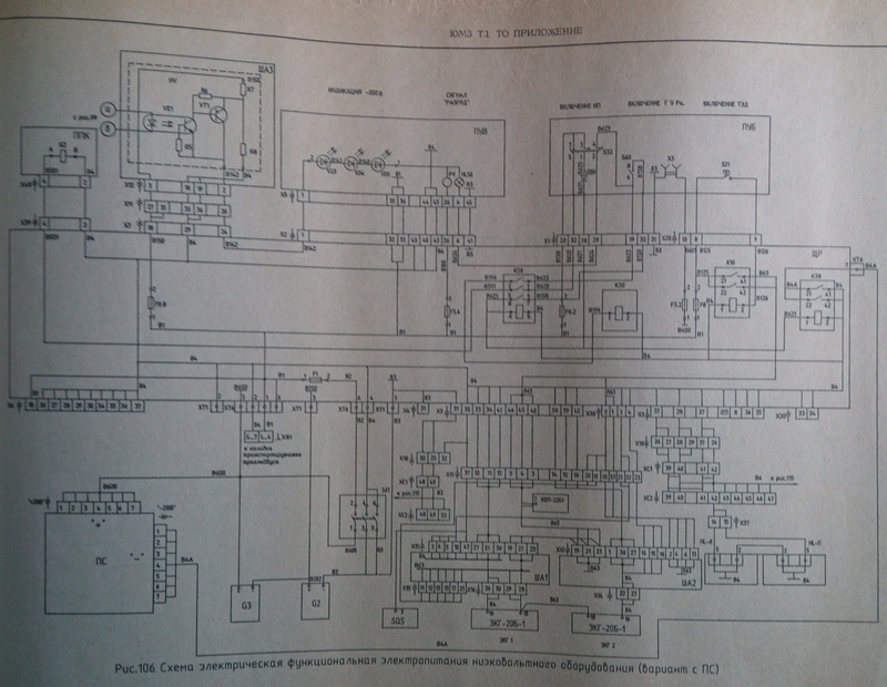 Принципиальные электрические схемы высоковольтного оборудования троллейбуса ЮМЗ Т1